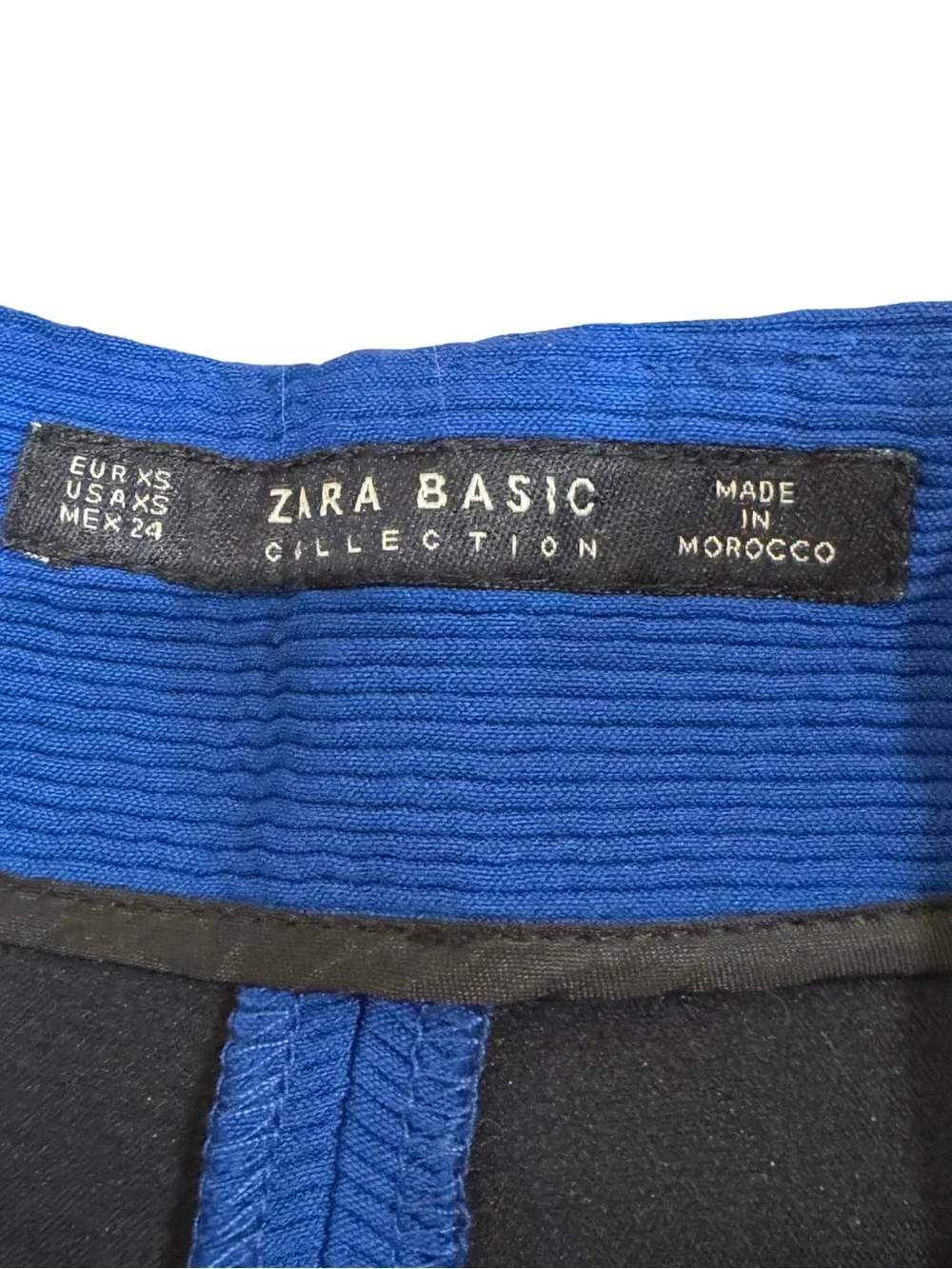 Zara Matching Set Basic Collection Cobalt Blue Ribbed Blazer & Shorts XS